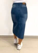 POLLERA LARGA CON TAJO AZUL NEVADA - Imagen 3