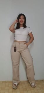 PANTALON GABARDINA WIDE LEG