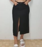 POLLERA LARGA CON TAJO NEGRO - Imagen 4