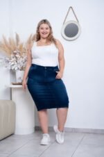 POLLERA 3/4 AZUL ELASTIZADA - Imagen 2